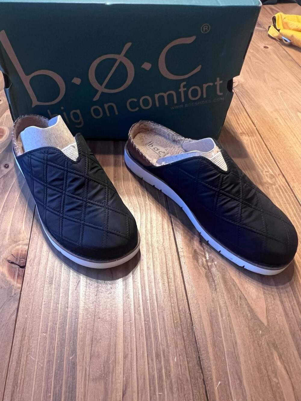 B.O.C. Quilted Slip-On Mule Shoes Black